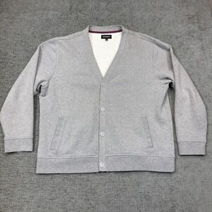 Bonobos Cardigan Sweater Mens XXL Gray Fleece Relaxed Fit‎ Button
